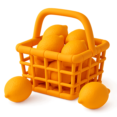 Иллюстрация: тележка с лимонами, символизирующая прибыль